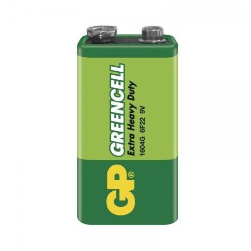 GP battery zinc chloride. GREENCELL 9V/6F22/1604G ;1-shrink