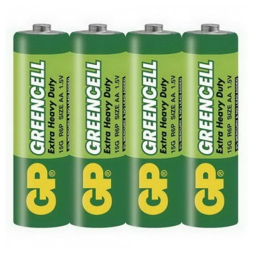 GP battery zinc chloride. GREENCELL AA/R6/15G; 4-shrink