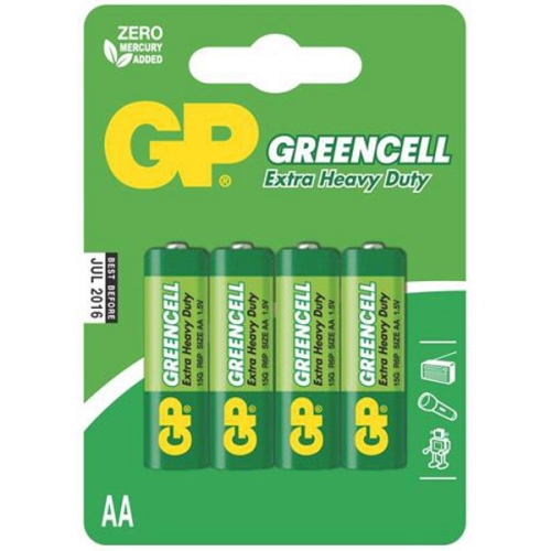 GP battery zinc chloride. GREENCELL AA/R6/15G ;BL4