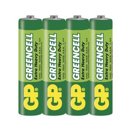 GP battery zinc chloride. GREENCELL AAA/R03/24G ;4-shrink