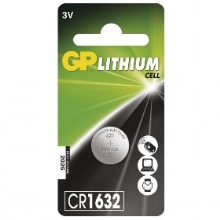 GP lithium-button battery. 3V/140mAh CR1632 blister-1pc