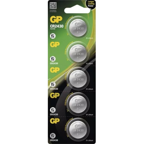 GP lithium-button battery. 3V/270mAh CR2430