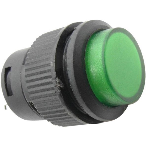 HADEX push button R16-503BD 1 pole. OFF-(ON) 250V/3A green illuminated