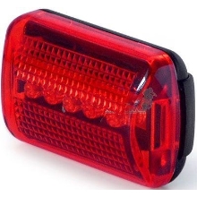 HADEX Rear bicycle light - 5xLED flasher, 2xAAA power supply