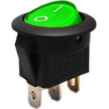 HADEX Rocker switch IRS-101-8C/D, OFF-ON 1-pole 12V/16A green, illuminated