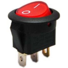 HADEX Rocker switch IRS-101-8C/D, ON-OFF 1 pole 12V/16A red, illuminated