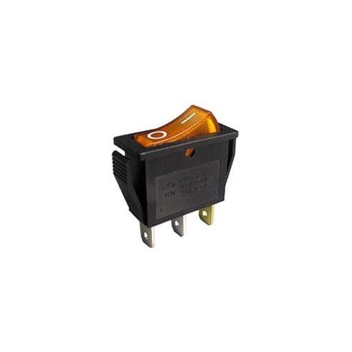 HADEX rocker switch OFF-ON 1 pole 250V/15A, yellow with glow plug