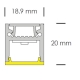 IBL linear light LED COVE-Micro 15W/1300lm/830; 2m corner compl. tape+driv+prof