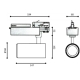 IBL tracklight LED RayDesign 1x7W/NIL/830/24° diameter 64mm 30Y; black