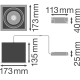 LEDVANCE downlight LED SPOT MULTI 30W 270lm/830/38° IP20 50Y; 173x173mm bi