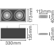 LEDVANCE downlight LED SPOT MULTI 60W 5400lm/830/38° IP20 50Y ;330x173mm b