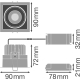 LEDVANCE downlight LED SPOT.SQ.DK 8W 650lm/830K/36° IP20 50Y; 90x90mm black