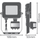 LEDVANCE flood light LED FL.COMP.VAL 10W 1000lm/840/100° IP65 50Y; black