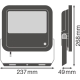 LEDVANCE floodlight LED FLOODLIGHT.PFM 65W 8000lm/840 IP65 70Y; black sou.sen