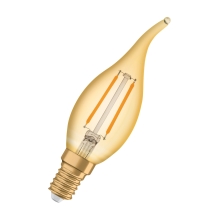 LEDVANCE LED filament candle 1906 B35 1.5W/12W E14 2400K 120lm NonDim 15Y gold