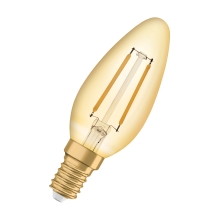 LEDVANCE LED filament candle 1906 B35 1.5W/12W E14 2400K 120lm NonDim 15Y gold