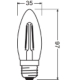 LEDVANCE LED filament candle PFM B35 4.8W/40W E27 2700K 470lm Dim 15Y clear