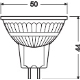 LEDVANCE LED reflector PFM MR16 2.6W/20W GU5.3 2700K 210lm/36° NonDim 15Y glass