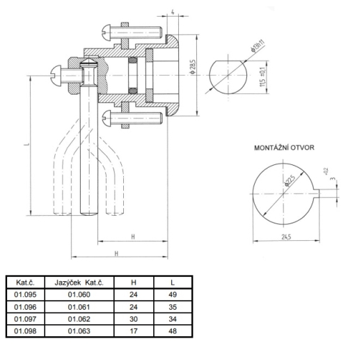 LIDOK lock 01.095 AL2 inside D H24 x L49