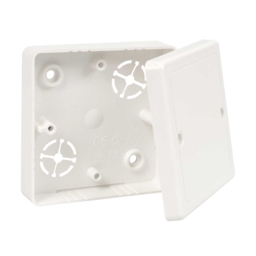 LK 80R/2 - Junction box, color super white/RAL9005, package - 10/120 pcs