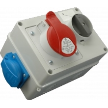 METRODIS distribution box. socket outlet 220V+380V16A/5ti