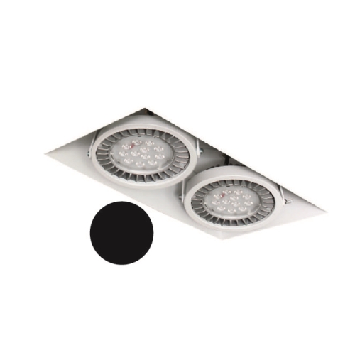 ORGANIC.LIGHT downlight LED Box Trimless X2 2x18W 40° black