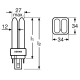 OSRAM bright.compact. DULUX D/E 18W/840 G24q-2