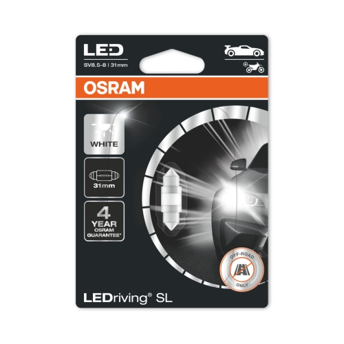 OSRAM car bulbs. LED C5W (31 mm) 6438DWP-01B 1W 12V SV8.5-8 blister-1pc