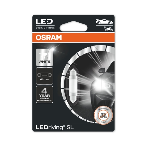 OSRAM car bulbs.LED C5W (41 mm) 6413DWP-01B 0.6W 12V SV8.5-8 blister-1pc