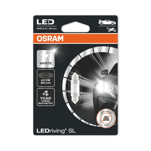 OSRAM car bulbs. LED C5W 6418DWP-01B 0.6W 12V SV8.5-8 blister