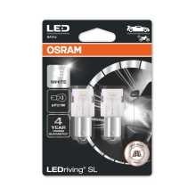 OSRAM car bulbs.LED P21W 7506DWP-02B 1.9W 12V BA15s blister-2pcs