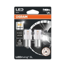 OSRAM car bulbs.LED P21W 7506DYP-02B 1.3W 12V BA15s blister-2 pcs