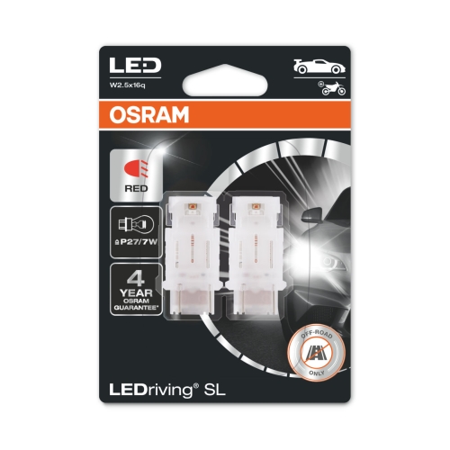 OSRAM car bulbs.LED P27/7W 3157DRP-02B 1.4W 12V W2.5x16q blister-2pcs