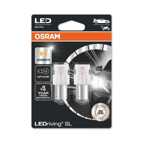 OSRAM car bulbs.LED PY21W 7507DYP-02B 1.3W 12V BAU15s blister-2 pcs