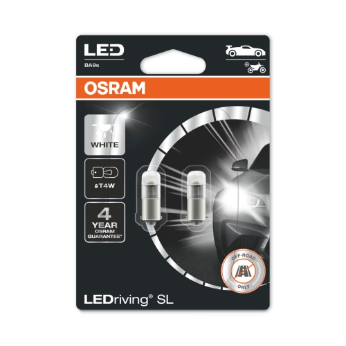 OSRAM car bulbs.LED T4W 3893DWP-02B 0.8W 12V BA9s blister pack-2pcs