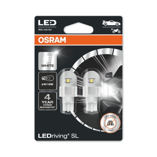 OSRAM car bulbs.LED W16W 921DWP-02B 2.1W 12V W2.1x9.5d blister-2pcs