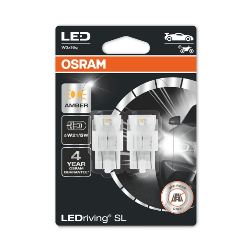 OSRAM car bulbs.LED W21/5W 7515DYP-02B 1.3W 12V W3x16q blister-2pcs