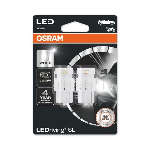 OSRAM car bulbs. LED W21W 7505DWP-02B 2W 12V W3x16d blister-2 pcs