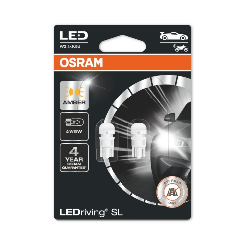 OSRAM car bulbs.LED W5W 2827DYP-02B 0.5W 12V W2.1x9.5d blister-2pcs