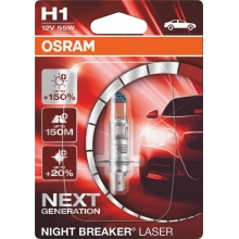 OSRAM car headlights. H1 NIGHT BREAKER LASER 64150NL 55W 12V P14.5s blister