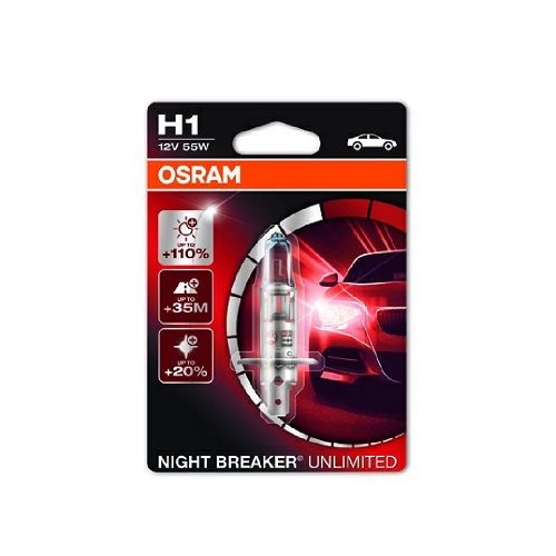 OSRAM car headlights. H1 NIGHT BREAKER SILVER 64150NBS 55W 12V P14.5s blister