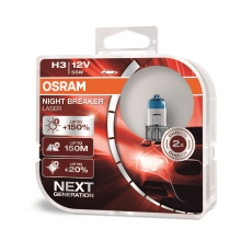 OSRAM car headlights. H3 NIGHT BREAKER LASER 64151NL 55W 12V PK22s HCBox-2pcs