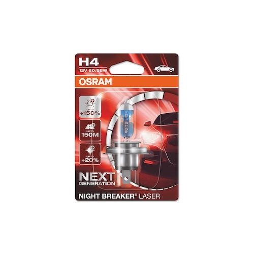 OSRAM car headlights. H4 NIGHT BREAKER LASER 64193NL 60/55W 12V P43t blister