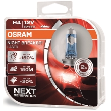 OSRAM car headlights. H4 NIGHT BREAKER LASER 64193NL 60/55W 12V P43t HCBox-2pcs