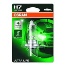 OSRAM car headlights. H7 ULTRA LIFE 64210ULT 55W 12V PX26d blister