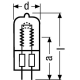 OSRAM halogen lamp. 64514 300W 120V GX6.3 special