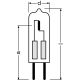 OSRAM halogen lamp. HALOSTAR 64418 10W 12V G4 for furnace pipes