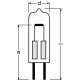 OSRAM halogen lamp. HALOSTAR OVEN 64408 5W 12V G4 for the oven