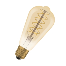 OSRAM LED filam.bulb 1906.spiral ST64 4.8W/37W E27 1800K 420lm Dim 15Y; gold