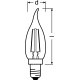 OSRAM LED filam.candle Vintage.1906 BA35 1.5W/12W E14 2400W 300lm NonDim 15Y